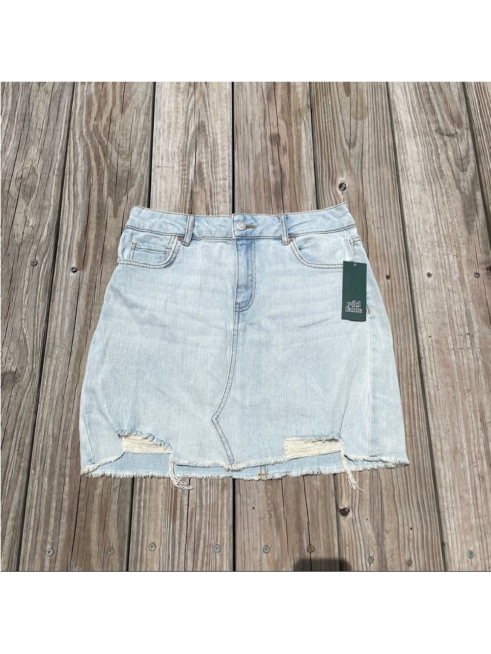 Wild Fable Distressed Jean Skirt